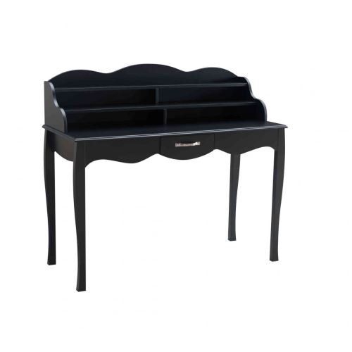 Bureau 1 tiroir en bois noir - BU4011