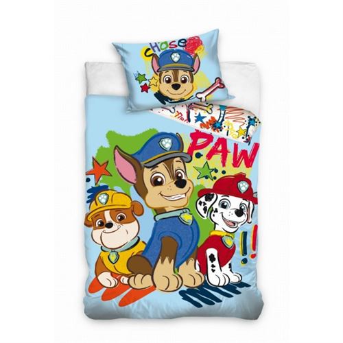 Pat Patrouille Paw - Parure de lit bébé Patrol - Housse de Couette Coton
