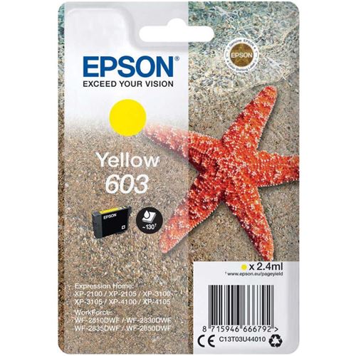 Epson 603 - 2.4 ml - jaune - original - blister - cartouche d'encre - pour Expression Home XP-2150, 2155, 3150, 3155, 4150, 4155; WorkForce WF-2820, 2840, 2845, 2870