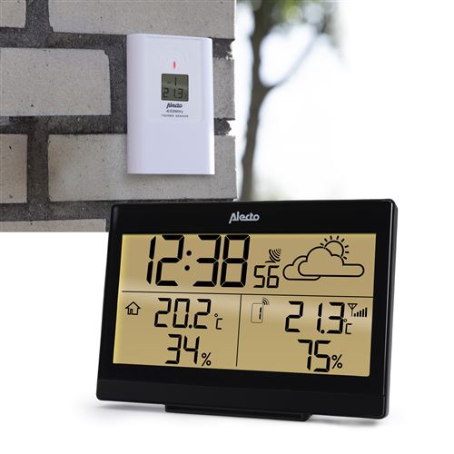 Alecto Wetterstation mit Funksensor Schwarz