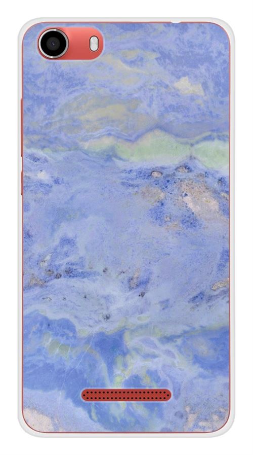Coque en silicone imprimée compatible Wiko Lenny 2 Marbre Bleu