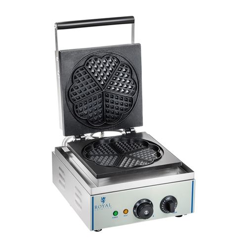 Gaufrier coeur professionnel Téflon rond puissance 1 x 1 500 watts
