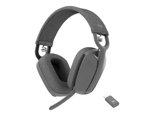 Logitech Zone Vibe Wireless - Micro-Casque - Circum-Aural - Bluetooth - Sans Fil - Usb-C Via Un Adaptateur Bluetooth - Graphite - Optimisé Pour La Cu