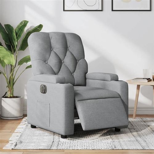 Vidaxl Gris/Clair Fauteuil Électrique Réglable Tissu - Image 2