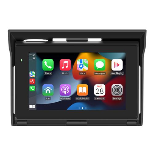 Gearelec GPS Moto 5 Pouces Tactile Écran avec CarPlay Android Auto Bluetooth USB IP65 Étanche - Noir