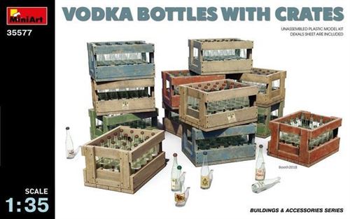 Vodka Bottles With Crates - 1:35e - Miniart