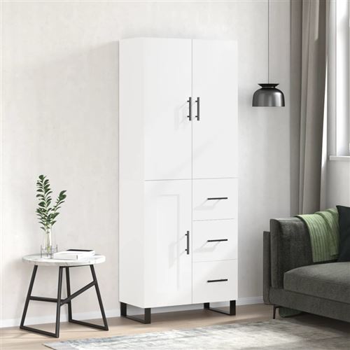 Non Communiqué Blanc Vidaxl Buffet Haut 69,5X34x180 Cm Bois D'ingénierie, Buffet, Armoire Latérale, Armoire De Rangement, Armoire, Buffets, Armoire Haute
