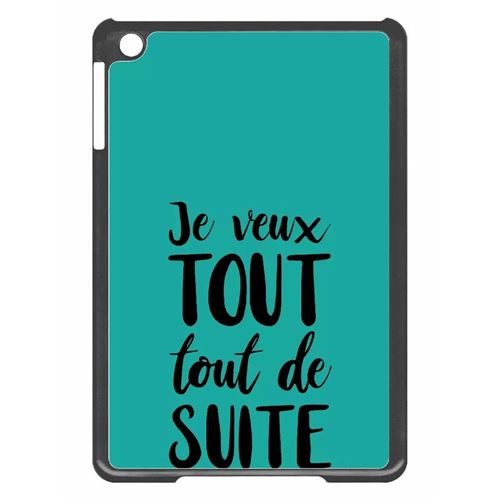 Coque tablette My-Kase pour iPad mini 2 - je veux tout tout de suite bleu - Plastique Noir