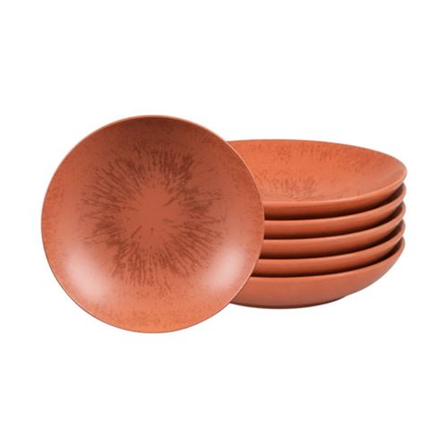 Non Communiqué Orange Assiette Creuse Onyx 22 Cm Terracotta (Lot De 6) - Table Passion - Grès