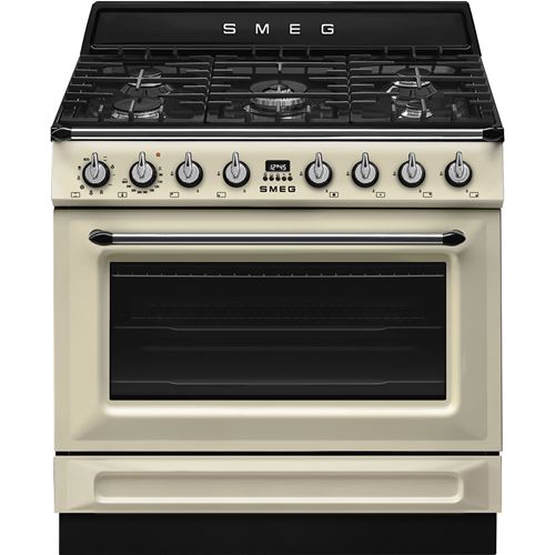 Centre de cuisson ''Victoria'' , 90 cm, 5 bruleurs gaz dont 1 ultra-rapide 5 kW, securite thermocouples, Four multifonction, vapor clean 115 litres net, porte temperee triple vitre a fermeture douce, porte interieure demontable, classe A