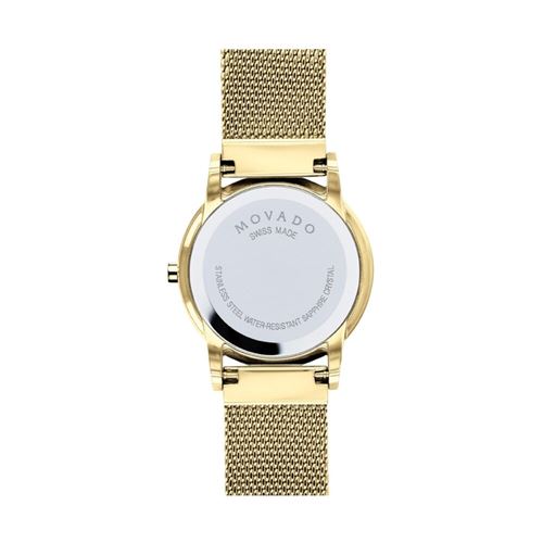 Montre Femme MOVADO - Boîtier Acier Inox Poli 23 Mm - Bracelet Acier - Verre Saphir - Quartz - Neuf Sans étiquette