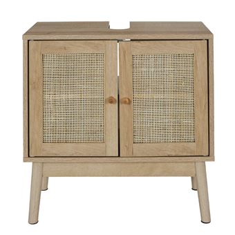 The Home Deco Factory - Meuble sous vasque 2 portes Bali en cannage - Marron - Bali - 1