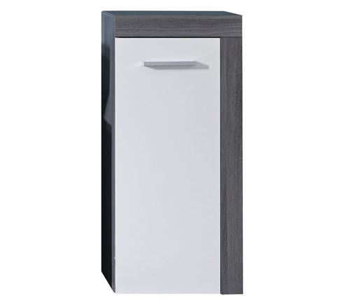 Trendteam Armoire de rangement de sol Miami Blanc et argenté fumé