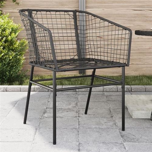 Vidaxl Noir Chaises Jardin - Lot De 2 - Résine Tressée - Image 3