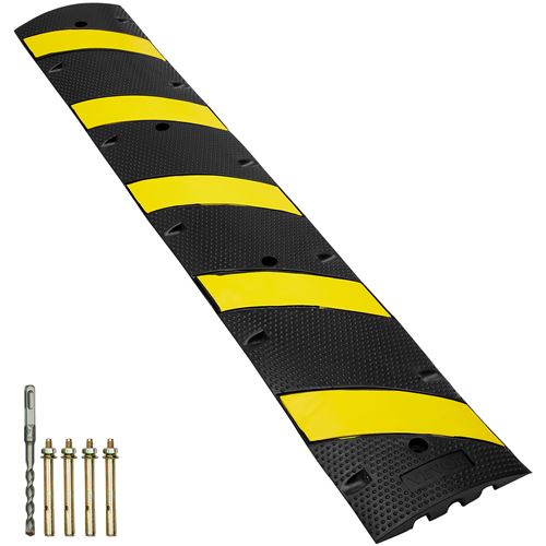 Non Communiqué Noir Et Jaune Vevor Rampe Protection De Câble Avec 4 Vis D'expansion 1 Foret 183×30×4,5Cm