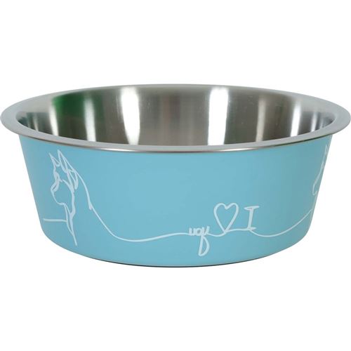 Comparer les prix de Ecuelle Antidérapante Bleue Pour Chiens Love Dog 1200 Ml