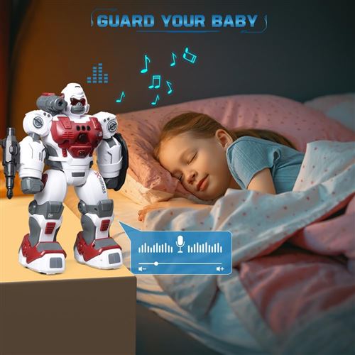 14€ sur TVAOS Robot Télécommandé Enfants 3+ ans ,RC 2,4 GHz,  Programmable，Spray LED, Musique - Robot éducatif - Achat & prix