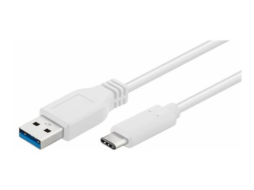 MicroConnect - Câble USB - USB type A (M) pour USB-C (M) - USB 3.1 - 1 m - moulé - blanc
