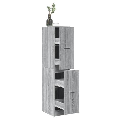 Armoire apothicaire sonoma gris 30x41x144,5cm bois d ingénierie