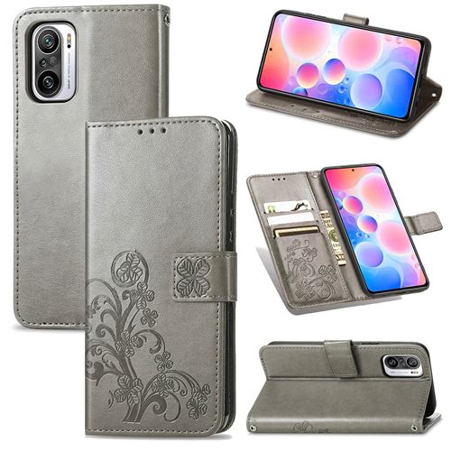 MPFRANCE Housse pour Xiaomi Redmi Note 10 Pro Max Gris [Fleur de Lys]