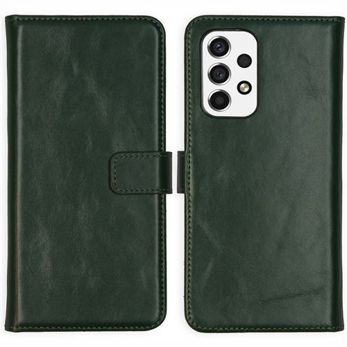Selencia Étui de téléphone portefeuille en cuir véritable pour Samsung Galaxy A53 Vert