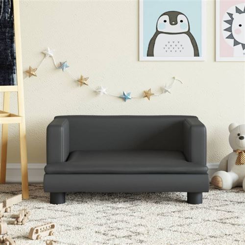 vidaXL Canapé pour enfants noir 60x40x30 cm similicuir