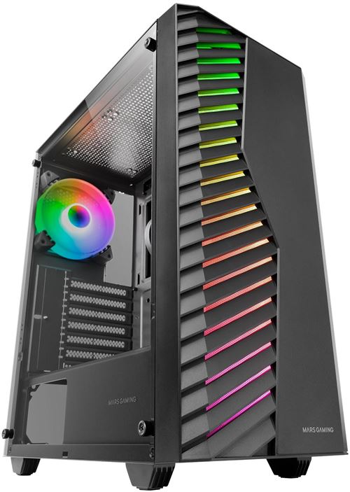Mars Gaming Noir Boitier Moyen Tour Atx Mc-Volt Rgb Avec Panneau Vitré (Noir) - Image 5