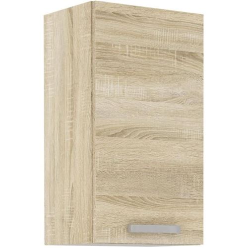 Meuble haut 1 porte battante - Décor chêne sonoma - L 40 x P 31,6 x 72 cm - LASSEN