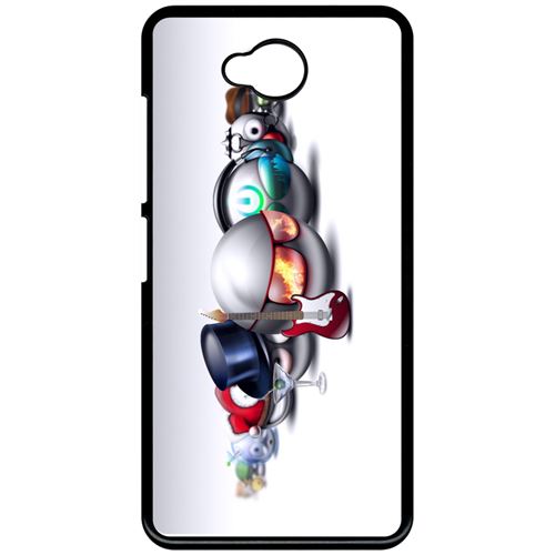 Coque My-Kase pour Lumia 650 - rocking smileys - Plastique Noir
