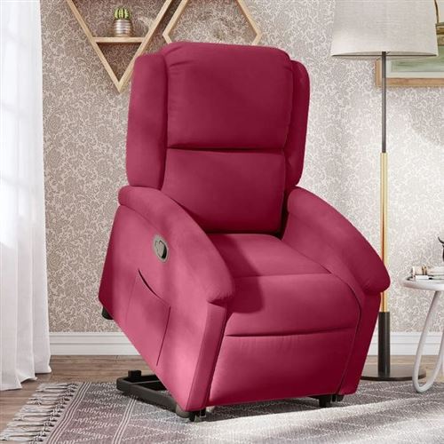 vidaXL Fauteuil de relaxation inclinable velours bordeaux
