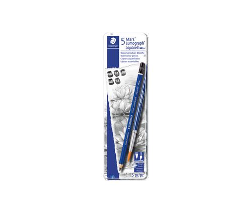 STAEDTLER Mars Crayon Lumograph aquarell, étui en métal de 6