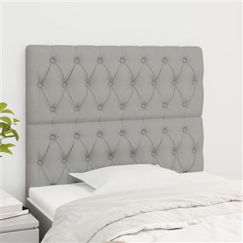 vidaXL Hoofdborden 2 st 100x7x78/88 cm stof lichtgrijs3116658 - 1