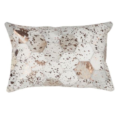 Non Communiqué Ivoire Coussin Design En Cuir Spark 40X60cm & Chrome