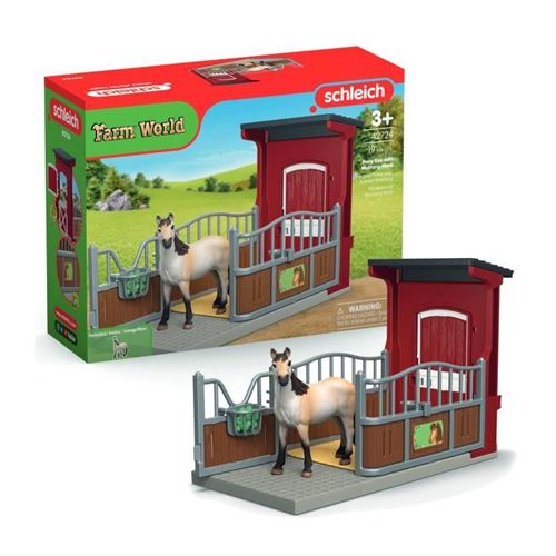 Schleich Marron Coffret Box Avec Jument Mustang, Figurine Réaliste, Taille 24 Cm, 42724 Farm World, Des 4 Ans - Neuf - Image 3