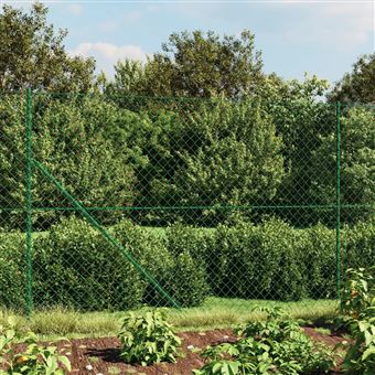 vidaXL Clôture en treillis métallique vert 2x10 m acier galvanisé -  Clôtures et grillages - Achat & prix