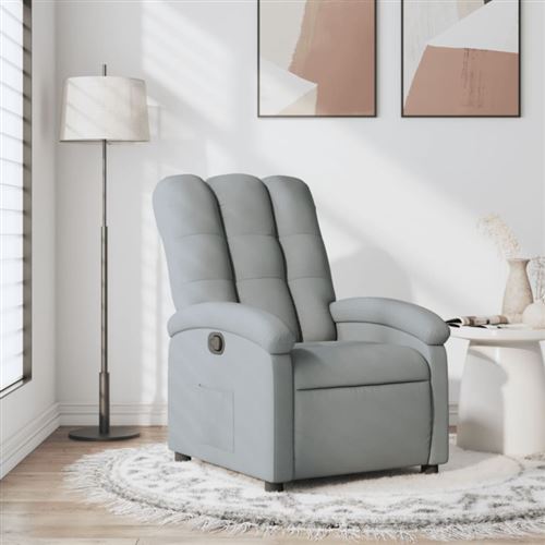 VIDAXL - Fauteuil de relaxation - Inclinable - Gris Clair - Image 2