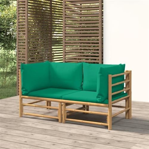 Vidaxl Vert Canapés D'angle 2 Pcs Bambou - Image 2