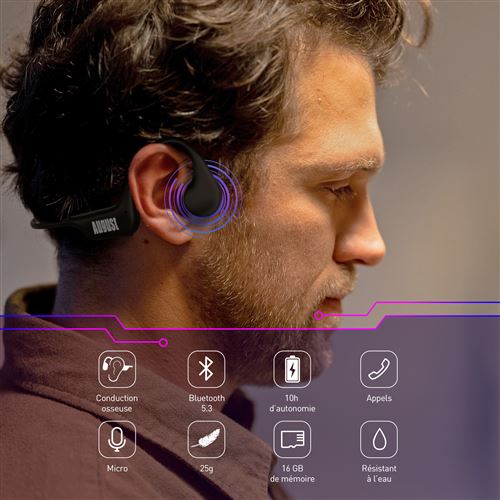 Casque Bluetooth Conduction Osseuse Sport Open Ear - August EP400