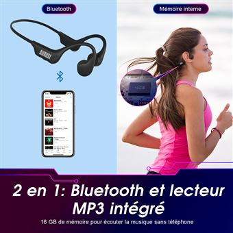 Casque Bluetooth 5.0 à conduction osseuse Écouteurs sans fil Sports de  plein ai