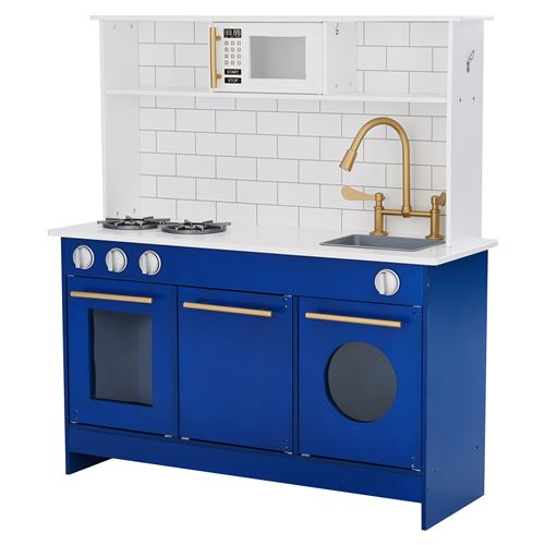 Jeu de cuisine bleu en bois pour enfant Teamson Fille et Garçon TD-12681B