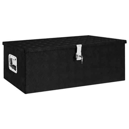 Non Communiqué Noir Vidaxl Boîte De Rangement 90X47x33,5 Cm Aluminium 152255