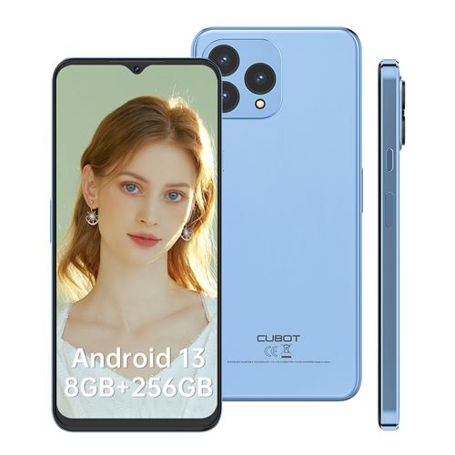P80 CUBOT téléphone Portable 6.58 16/256Go ROM Android 13 Dual SIM 4G Smartphone - bleu