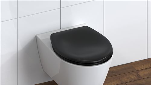 Sedile Wc Nero Con Abbassamento Automatico E Chiusura Rapida Motivo Coperchio Wc Con Cerniere In Metallo Coperchio Wc E Occhialini Fino A 150 Kg Misura Universale Nero - Schütte