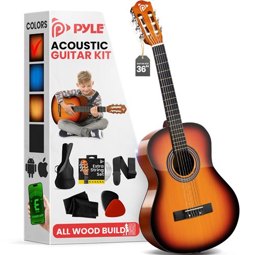 Guitare Acoustique - Pyle - 76 cm - Bois - Sunburst