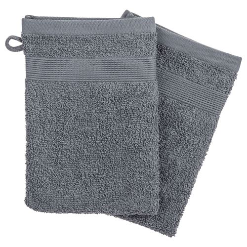  Atmosphera - Lot 2x Gants de toilette - 15 x 21 cm. - Gris fonc&eacute; 