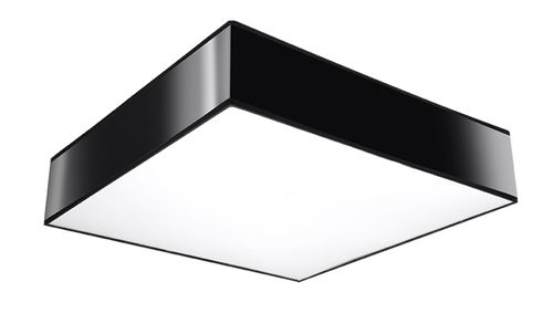 Sollux HORUS Plafonnier Carré Noir 25cm E27