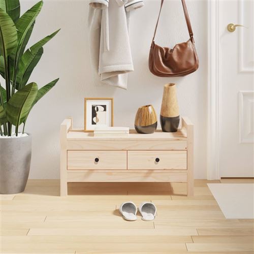 Vidaxl Banc D'entrée 80X40x43 Cm Bois De Pin Massif821784 - Image 2