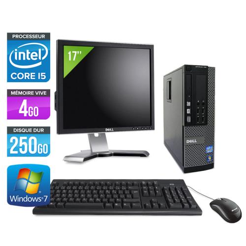 Ordinateur Dell Optiplex 790 SFF + Ecran 17'' - Noir - Intel Core i5-2400 / 3.10 GHz - RAM 4 Go - HDD 250 Go - DVD - Gigabit Ethernet - Windows 7 Prof