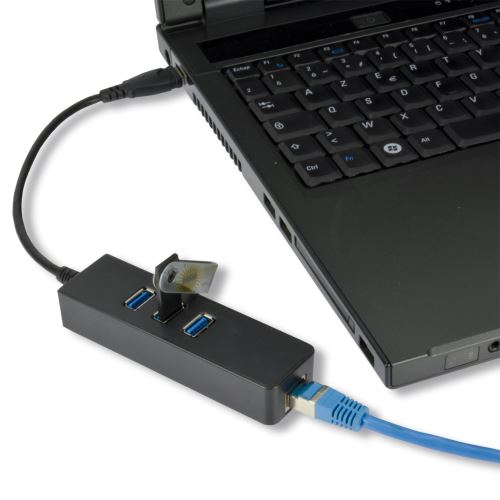 Convertisseur USB RJ45 Gigabit Ethernet + hub 3 ports USB3.0