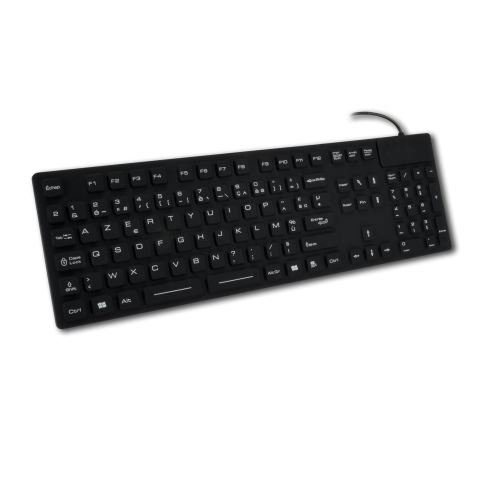 Clavier filaire combo USB/PS2 silicone étanche IP68-Noir